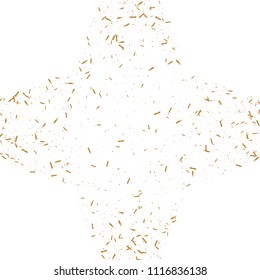 Gold ribbons confetti. Flying shiny glitter. Bokeh texture. Abstract golden defocused anniversary invitation template. Wedding golden ribbons card. Flying abstract glitter. Explosion celebrate card