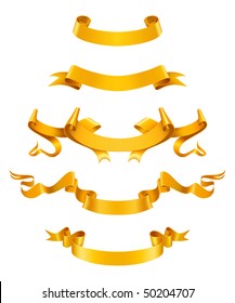 Gold ribbons, vector