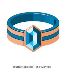Gold Ring with Blue Gemstone Design