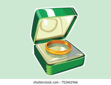 gold ring in box attractive jewelry wedding ring in cover 