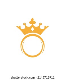 Logo de la corona del anillo de oro. Icono de la corona