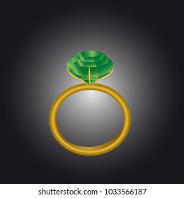 Gold ring with diamond. Vector illustration eps 10