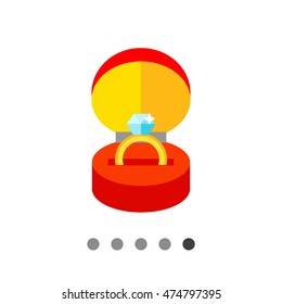 Gold Ring with Gemstone in Box Icon