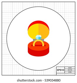 Gold Ring with Gemstone in Box Icon