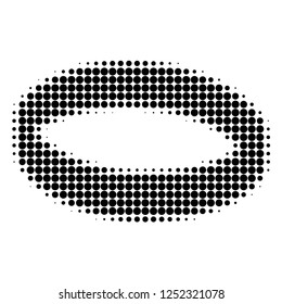 Gold ring halftone dotted icon. Halftone array contains circle pixels. Vector illustration of gold ring icon on a white background.