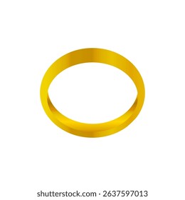 Gold Ring Isolated over White. Vector Illustration of Jewelry Accessories. Jewel Shop.