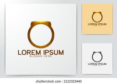 gold ring logo Ideas. Inspiration logo design. Template Vector Illustration. Isolated On White Background
