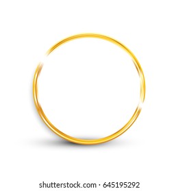 Gold Ring On White Background, Isolated Object Vector