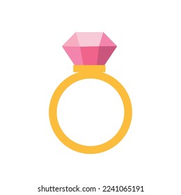 Anillo de oro con cristal rosa