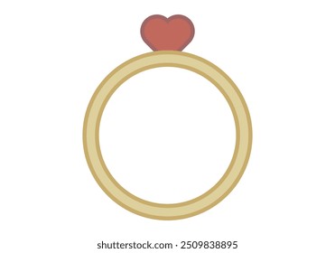 Gold ring with red heart