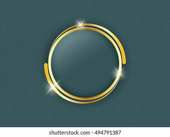 Gold ring with space for text in the middle of a dark vector background.