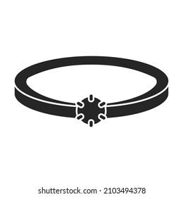 Icono del vector del anillo de oro.Icono del vector negro aislado en anillo de oro de fondo blanco.