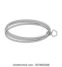 Goldring, Vektorsymbol.Umrisslinie, Vektorsymbol einzeln auf weißem Hintergrund, goldener Ring.