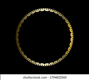 Gold ring vector isolated on black, luxury bracelet icon, jewelry store logo template.