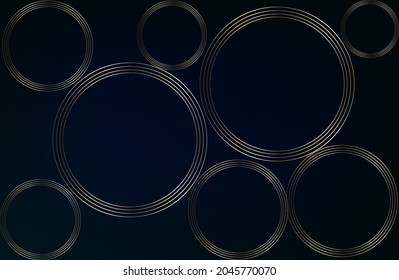 gold rings, bulbs with shadow. modern light background. banner for the cover of a magazine or newspaper. circles on background