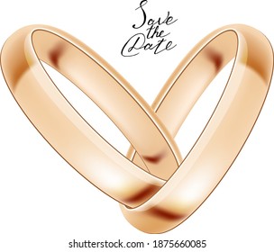 Gold rings isolated on white background