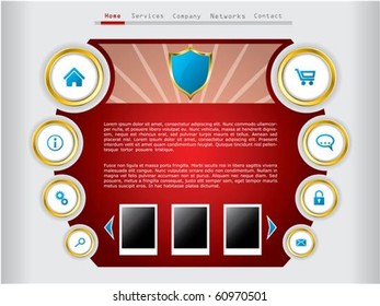 Gold rings on website template