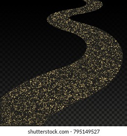 Gold road on transparent background Vector illustration