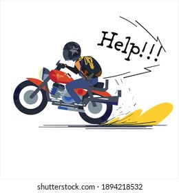 gold robbery riding motorcycle - vector illustration