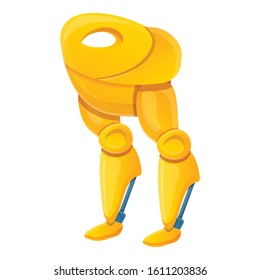 Gold robot transformer icon. Cartoon of gold robot transformer vector icon for web design isolated on white background