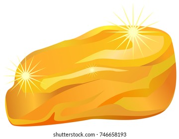 Gold Rock Or Nugget Vector Icon