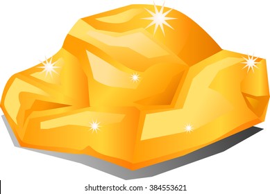 Gold Rock Or Nugget Vector Illustration