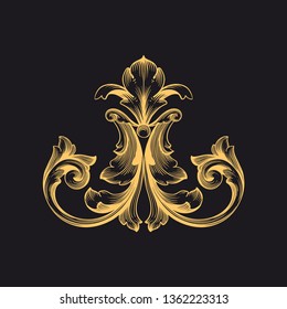 Gold Rococo Ornament Retro Baroque Decoration Stock Vector (Royalty ...