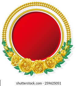 Gold rose and frame
