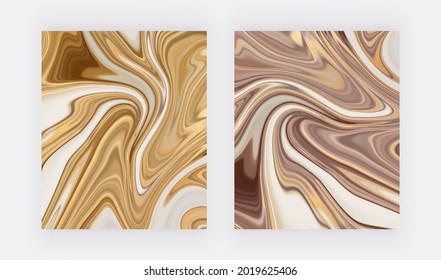 Textura de mármol líquido de oro y oro rosa