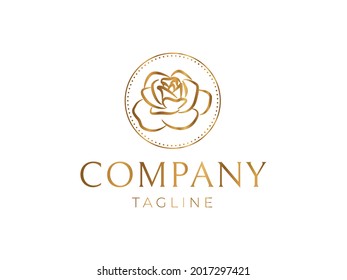 Gold Rose Logo Design Template