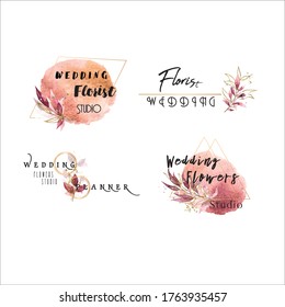 Gold rose logo vector flowers