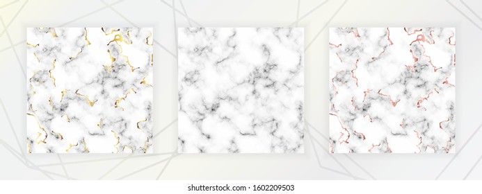 Gold Rose Natural  Marble vector patterns set.Modern and original liquid texture.Art background template.Design covers, presentation, invitation, flyer, poster, business card and social media.