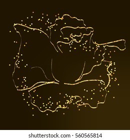 Gold rose in sequins