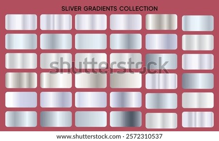 Gold rose silver gradient set background vector icon 