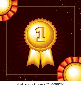 gold rosette place one award