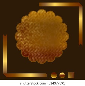 Gold rosette and ribbons background