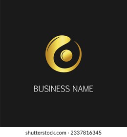 Imagen vectorial del logotipo de manchas abstractas redondas doradas