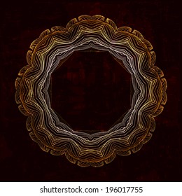 Gold round frame