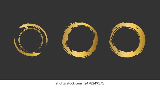 Marco redondo dorado. Atractivo diseño de anillo de oro de línea única
