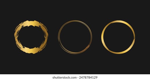 Marco redondo dorado. Atractivo diseño de anillo de oro de línea única