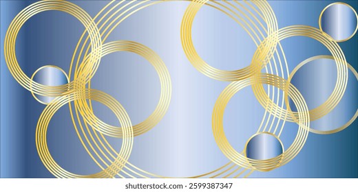 Gold round frame. Attractive unique line gold ring design