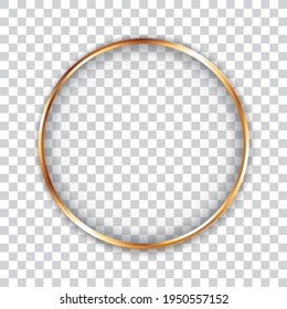 gold round frame banners on transparent background