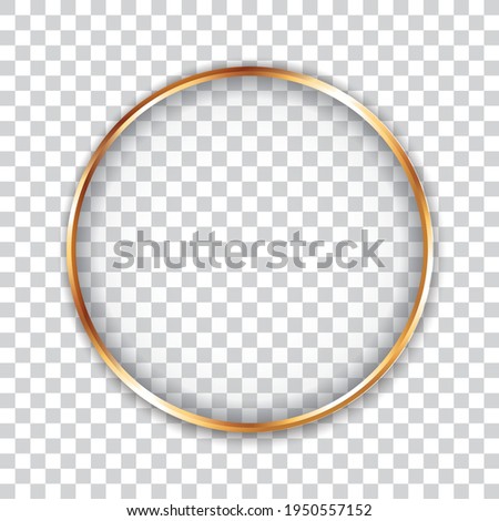 gold round frame banners on transparent background
