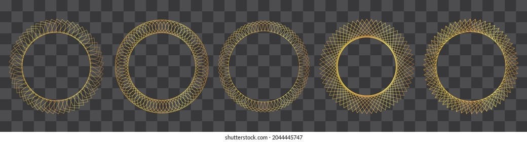 gold round frame - circle banner on transparent background