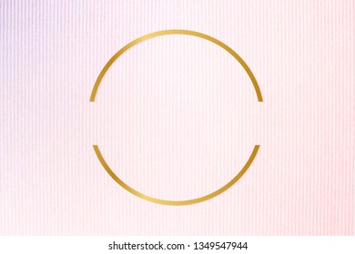 Gold round frame on a pinkish blue fabric background vector