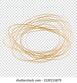 gold round frame on transparent background
