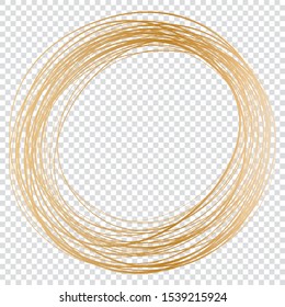 gold round frame on transparent background
