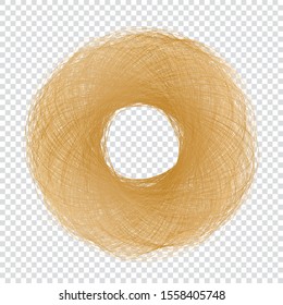 gold round frame on transparent background