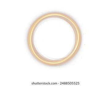 Gold-runder Rahmen png. Runde Formränder auf weißem Hintergrund. 