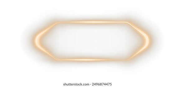 Gold round frame png. Round shape borders on white background.	Light golden Twirl. Curve light effect of golden line. Luminous golden circle. Light gold pedistal, podium, platform, table. Vector PNG. 